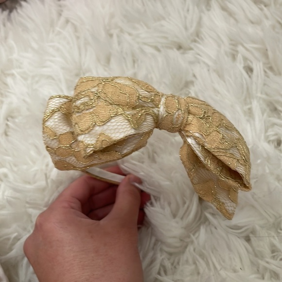 Janie&Jack Gold Lace Ruffle Dress & Headband - Picture 9 of 10